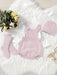 SHEIN Body de punto con detalle de botones para bebé niña, gorro y calcetines sin camiseta - Quierox - Tienda Online