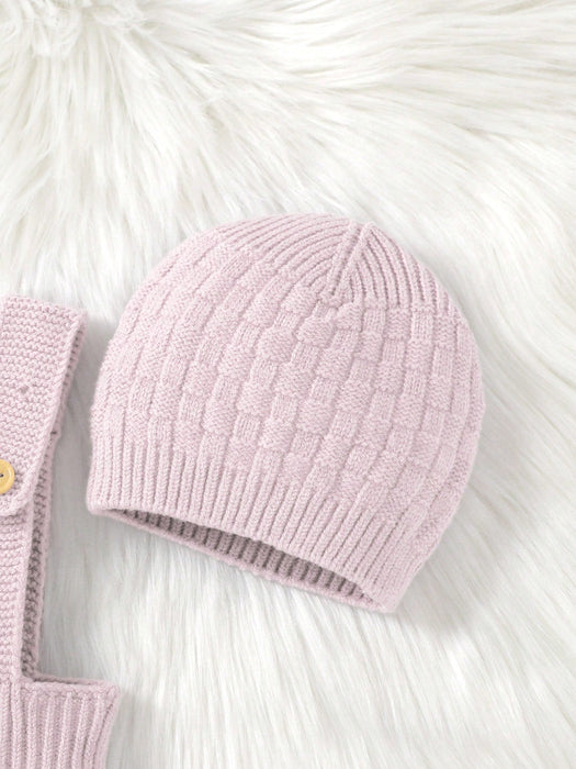 SHEIN Body de punto con detalle de botones para bebé niña, gorro y calcetines sin camiseta - Quierox - Tienda Online