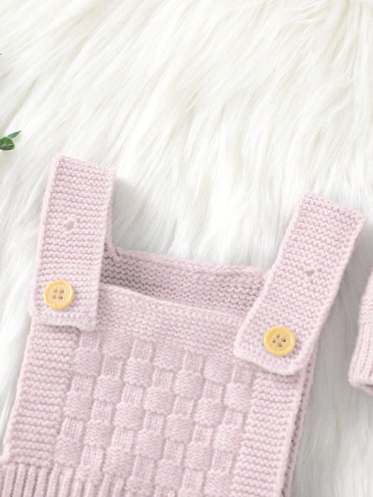 SHEIN Body de punto con detalle de botones para bebé niña, gorro y calcetines sin camiseta - Quierox - Tienda Online