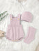 SHEIN Body de punto con detalle de botones para bebé niña, gorro y calcetines sin camiseta - Quierox - Tienda Online