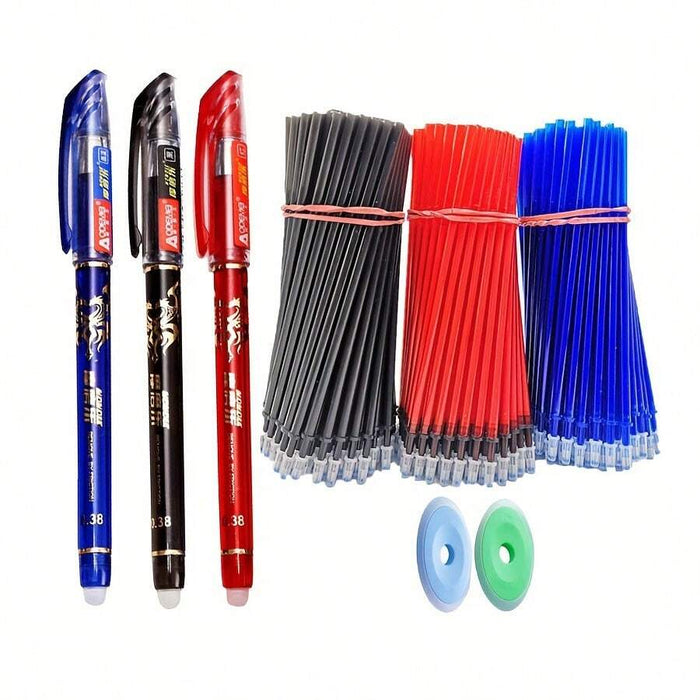 SHEIN Bolígrafos borrables neutros 25, tinta azul, negra y roja, para la escuela, papelería - Quierox - Tienda Online