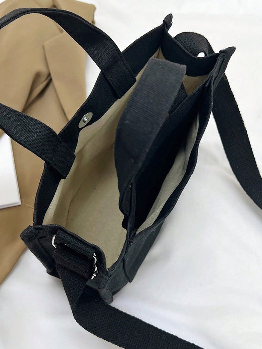SHEIN Bolsa cuadrada con parche de letra casual negro - Quierox - Tienda Online