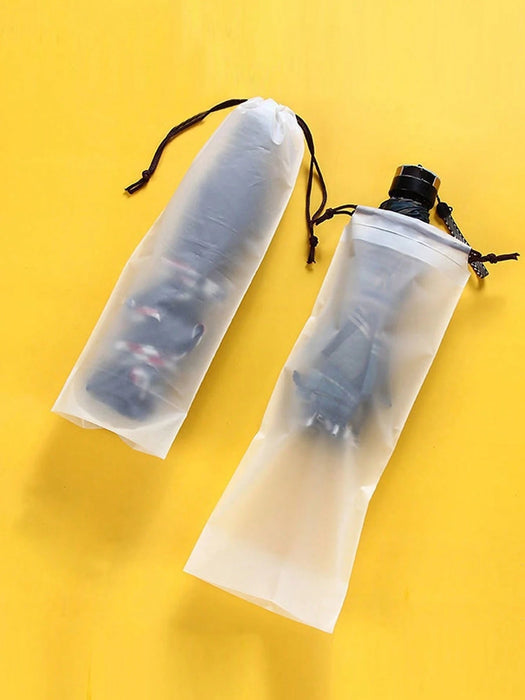 Shein Bolsa de almacenamiento reutilizable con cordón para paraguas, de plástico transparente mate - Quierox - Tienda Online
