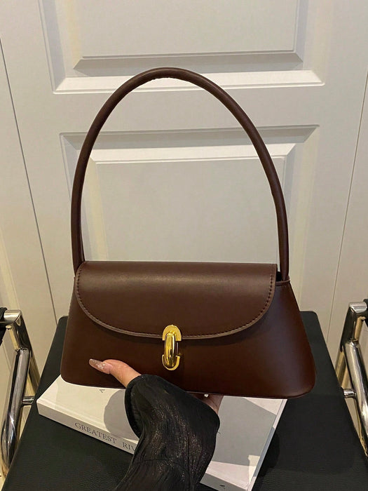 SHEIN Bolso baguette con de cerradura de metal, de hombro para mujer - Quierox - Tienda Online