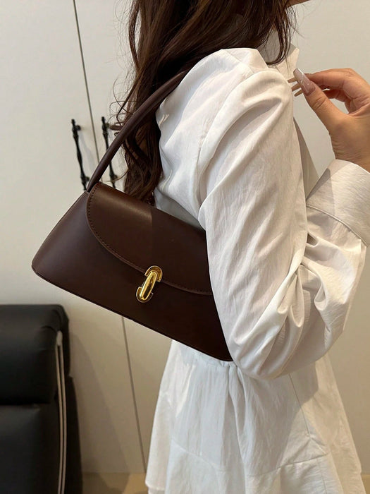 SHEIN Bolso baguette con de cerradura de metal, de hombro para mujer - Quierox - Tienda Online