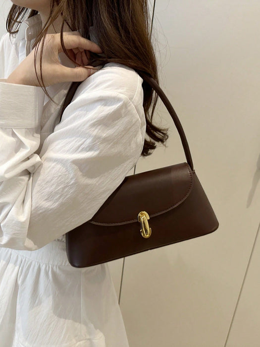 SHEIN Bolso baguette con de cerradura de metal, de hombro para mujer - Quierox - Tienda Online