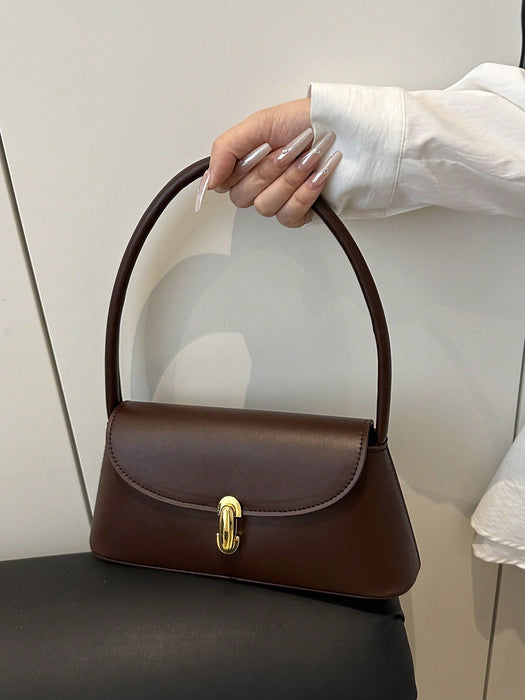 SHEIN Bolso baguette con de cerradura de metal, de hombro para mujer - Quierox - Tienda Online