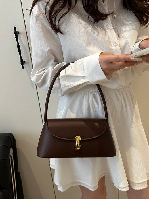 SHEIN Bolso baguette con de cerradura de metal, de hombro para mujer - Quierox - Tienda Online