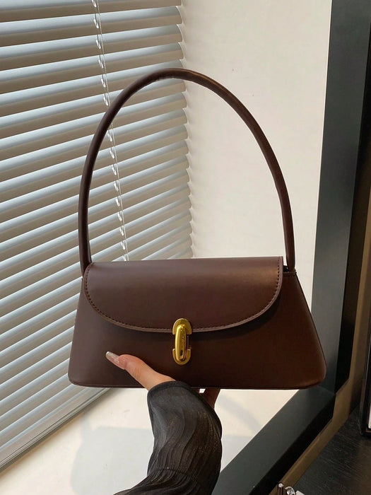 SHEIN Bolso baguette con de cerradura de metal, de hombro para mujer - Quierox - Tienda Online