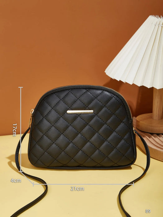 Shein Bolso bandolera acolchado con diseño de rombos, con correa