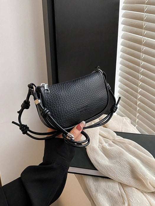 SHEIN Bolso bandolera compacto y versátil de textura de lichi en miniatura para mujer - Quierox - Tienda Online