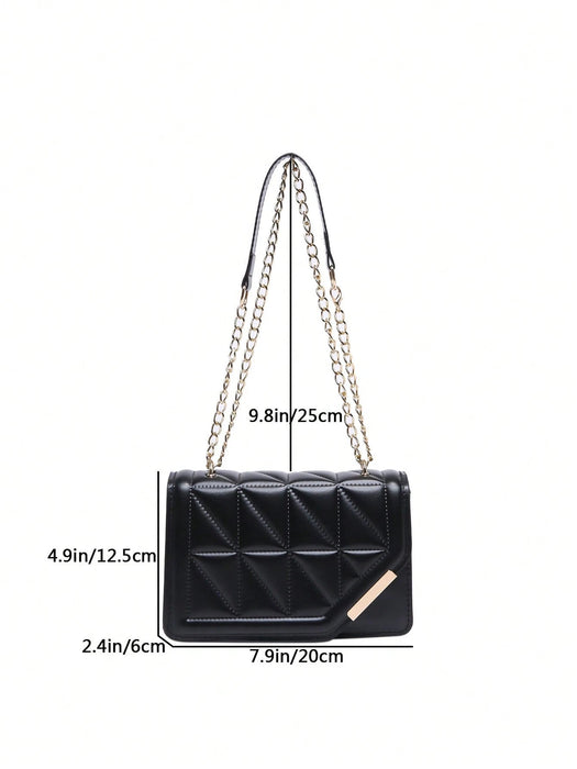 Shein Bolso bandolera informal para mujer versátil bolso acolchado con solapa de piel sintética - Quierox - Tienda Online