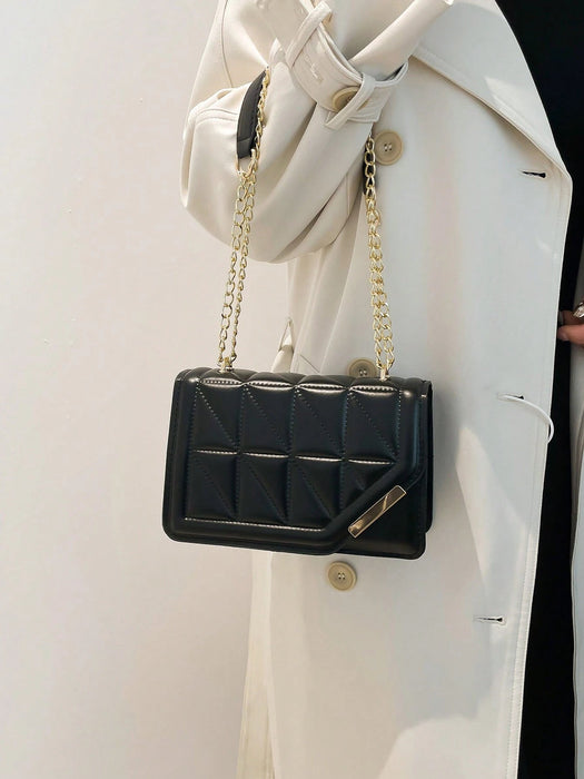 Shein Bolso bandolera informal para mujer versátil bolso acolchado con solapa de piel sintética - Quierox - Tienda Online