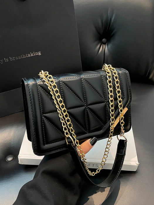 Shein Bolso bandolera informal para mujer versátil bolso acolchado con solapa de piel sintética - Quierox - Tienda Online