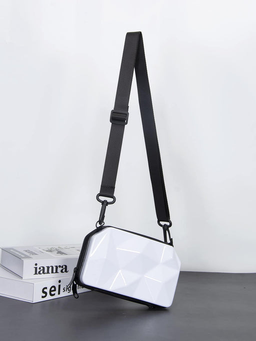 Shein Bolso bandolera mini con estampado de rombos tipo caja - Quierox - Tienda Online