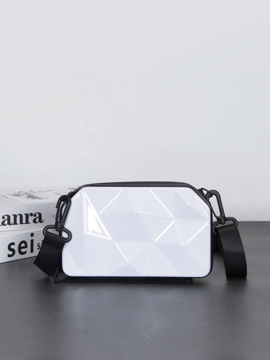 Shein Bolso bandolera mini con estampado de rombos tipo caja - Quierox - Tienda Online