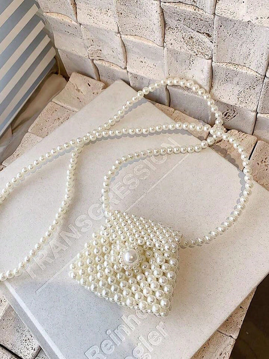 SHEIN Bolso bandolera para niña con cuentas de perlas de imitación - Quierox - Tienda Online