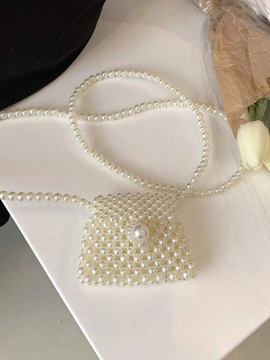 SHEIN Bolso bandolera para niña con cuentas de perlas de imitación - Quierox - Tienda Online