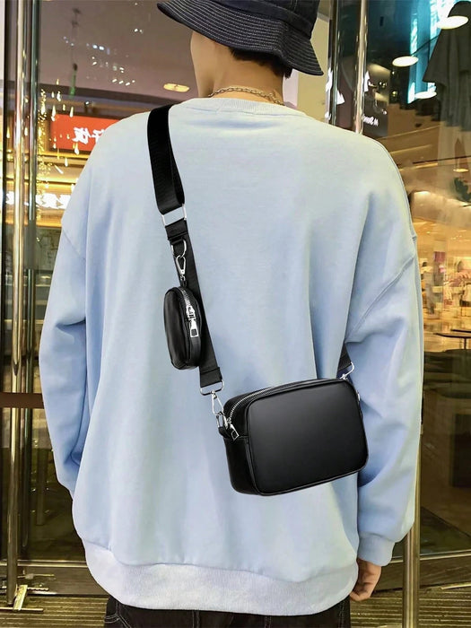 Shein Bolso bandolera pequeño cuadrado para hombre (2 unidades). Bolso cruzado de color liso, ligero - Quierox - Tienda Online