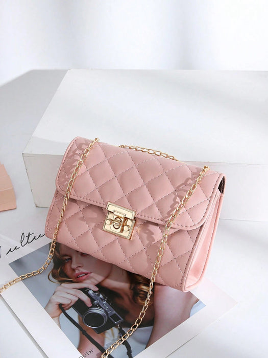 SHEIN Bolso Cruzado De Solapa Cuadrada Con Cadena Metálica Con Hebilla - Quierox - Tienda Online