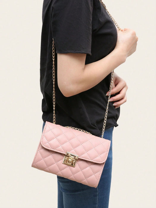 SHEIN Bolso Cruzado De Solapa Cuadrada Con Cadena Metálica Con Hebilla - Quierox - Tienda Online