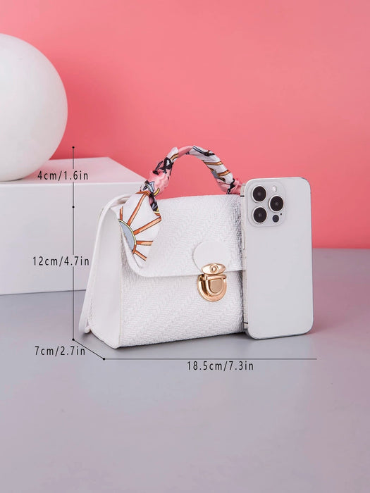 SHEIN bolso cuadrado de mano con patrón trenzado de moda para mujeres - Quierox - Tienda Online