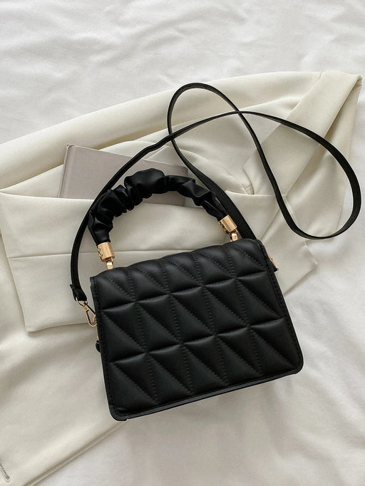 SHEIN Bolso cuadrado ligero, informal y elegante con asa superior fruncida y solapa - Quierox - Tienda Online