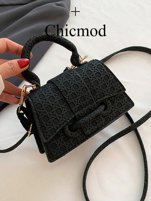 SHEIN Bolso cuadrado pequeño casual con cordón y cierre elegante - Quierox - Tienda Online