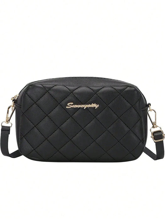SHEIN Bolso cuadrado pequeño con cremallera y acolchado de rombos, bolso de hombro - Quierox - Tienda Online