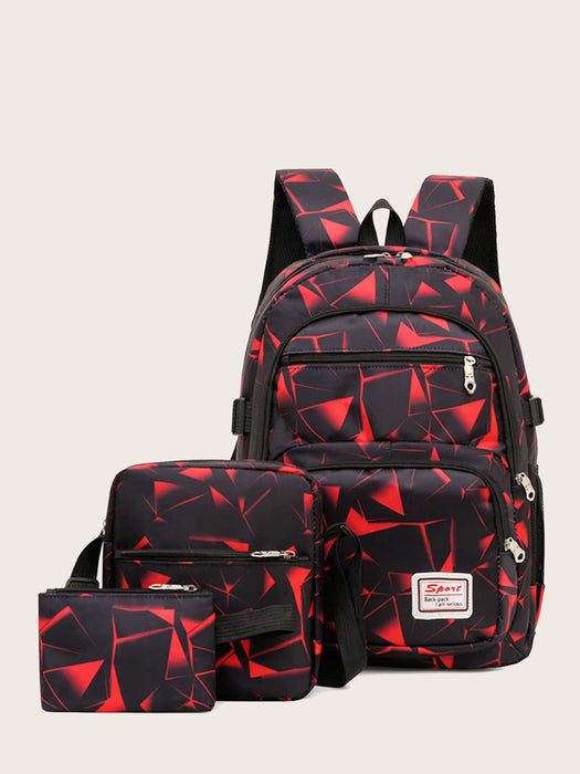 Shein Bolso de escuela grande y de moda de 3 piezas con estuche para lápices, bolso de mano y mochila escolar - Quierox - Tienda Online