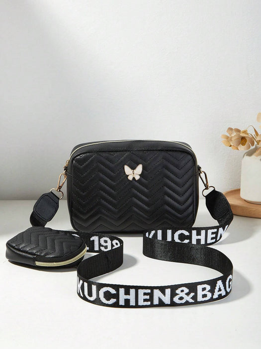 SHEIN Bolso de hombro con mariposa para mujer, bolso cruzado acolchado, monedero pequeño. - Quierox - Tienda Online