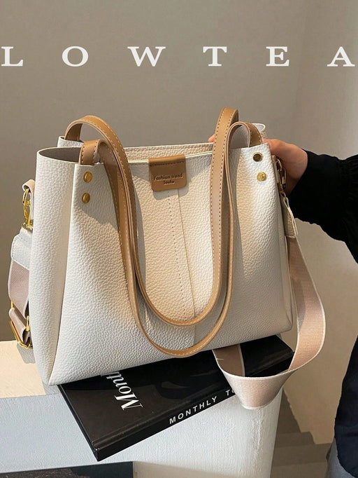 SHEIN Bolso de hombro de piel sintética de color liso para mujer, de Low Tea - Quierox - Tienda Online