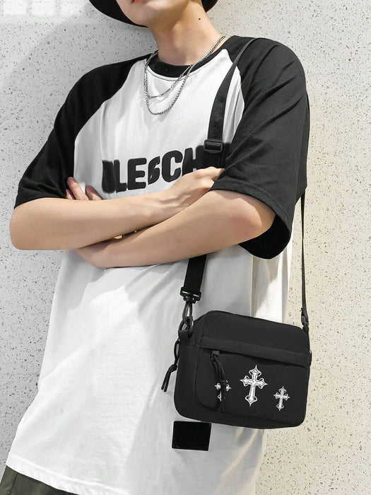 SHEIN Bolso de hombro diagonal con estampado de cruz - Quierox - Tienda Online
