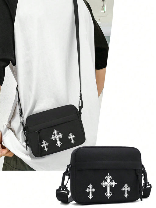 SHEIN Bolso de hombro diagonal con estampado de cruz - Quierox - Tienda Online