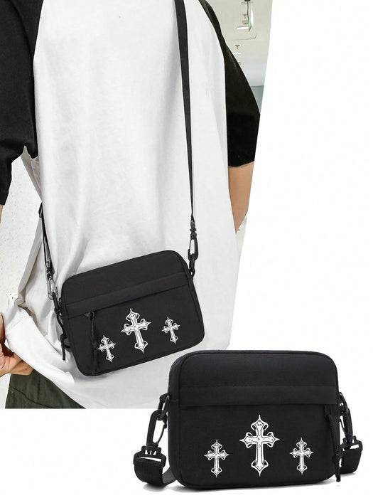 SHEIN Bolso de hombro diagonal con estampado de cruz - Quierox - Tienda Online