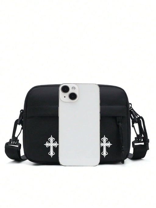 SHEIN Bolso de hombro diagonal con estampado de cruz - Quierox - Tienda Online