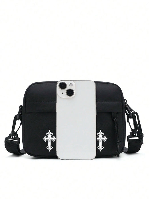 SHEIN Bolso de hombro diagonal con estampado de cruz - Quierox - Tienda Online