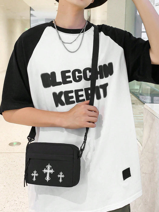 SHEIN Bolso de hombro diagonal con estampado de cruz - Quierox - Tienda Online