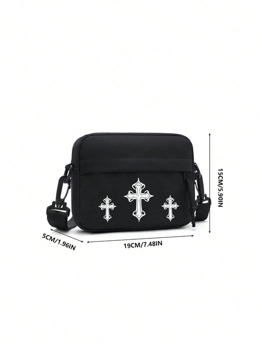 SHEIN Bolso de hombro diagonal con estampado de cruz - Quierox - Tienda Online