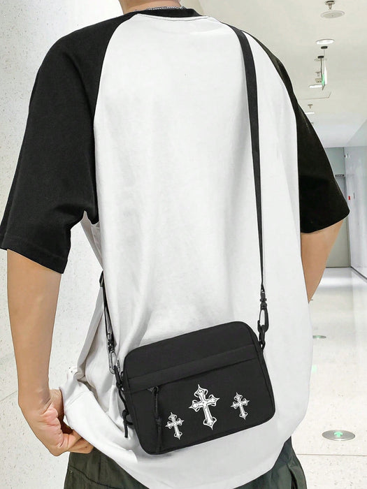 SHEIN Bolso de hombro diagonal con estampado de cruz - Quierox - Tienda Online