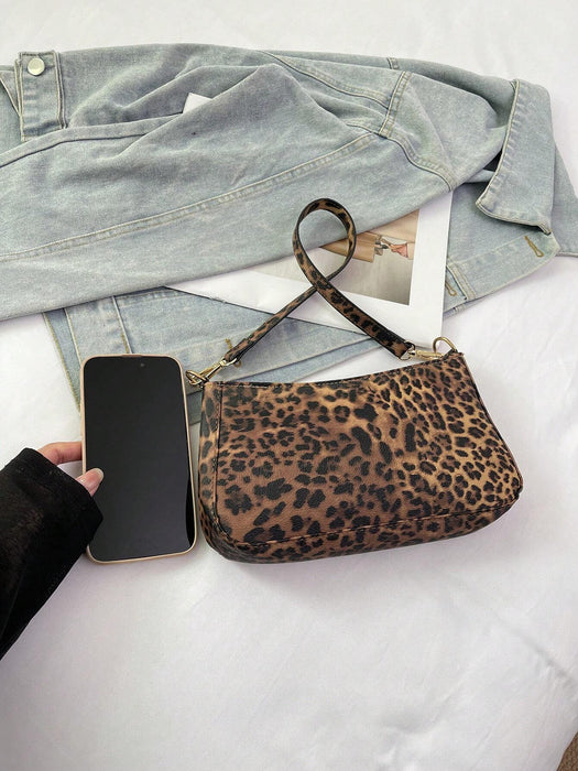Shein Bolso de mano con estampado de leopardo minimalista para el brazo - Quierox - Tienda Online