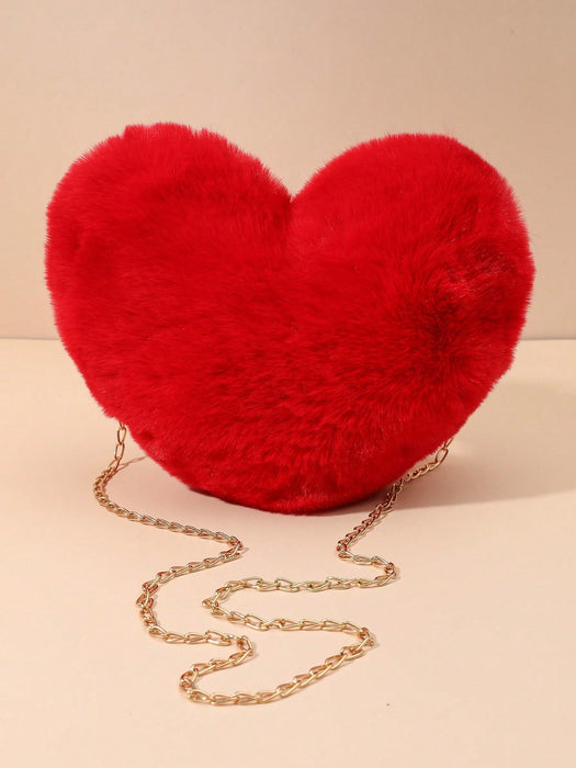 SHEIN Bolso de mano de peluche con forma de corazón - Quierox - Tienda Online