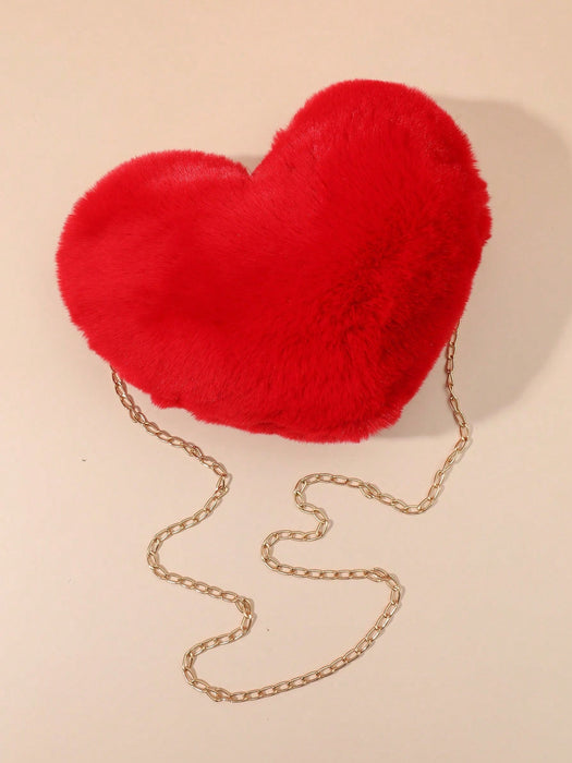 SHEIN Bolso de mano de peluche con forma de corazón - Quierox - Tienda Online