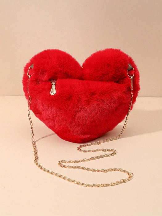 SHEIN Bolso de mano de peluche con forma de corazón - Quierox - Tienda Online