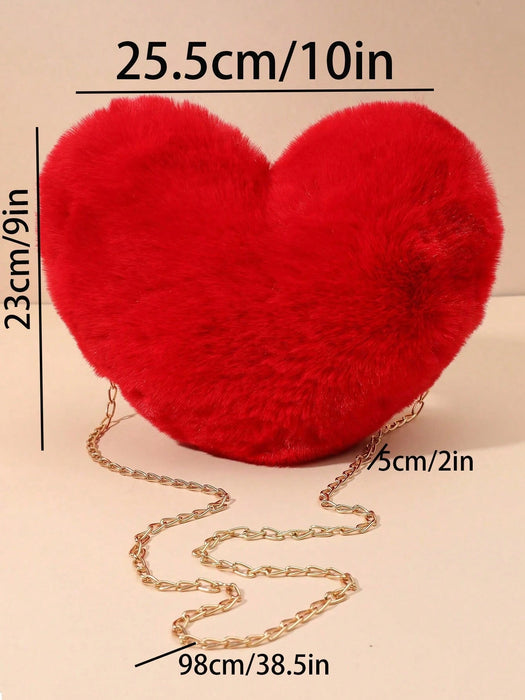 SHEIN Bolso de mano de peluche con forma de corazón - Quierox - Tienda Online
