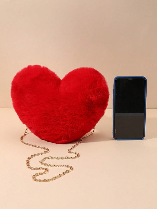 SHEIN Bolso de mano de peluche con forma de corazón - Quierox - Tienda Online