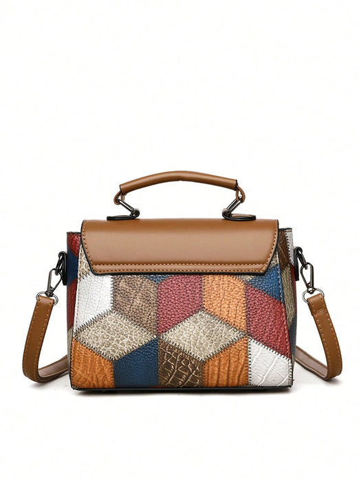Shein Bolso de mano retro minimalista con cierre abatible y detalles metálicos - Quierox - Tienda Online
