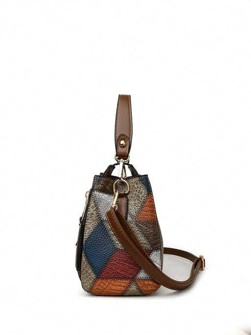SHEIN Bolso de mano vintage de gran capacidad con cierre giratorio - Quierox - Tienda Online