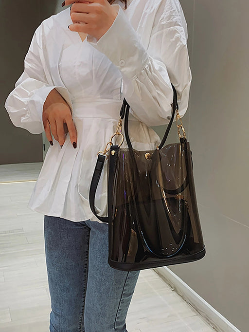 SHEIN Bolso transparente de gelatina para mujer, bolso de playa - Quierox - Tienda Online