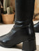 Shein botas hasta la rodilla de tacón alto con tira trasera para mujer de gamuza negras - Quierox - Tienda Online